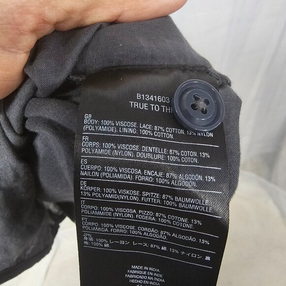 Volcom Gray Blue Floral Peasant Blouse Crochet Festival Tunic Boho Hippie S - Picture 11 of 13